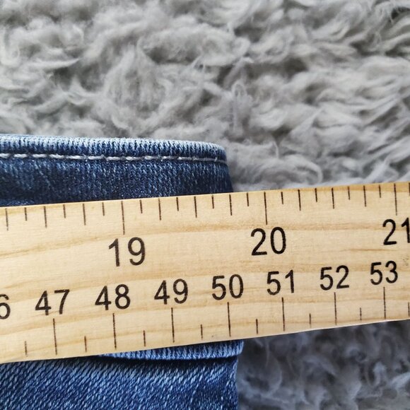 Maurices Jeans Womens 20W Blue High-Rise Frayed Hem Stretch Cropped - Picture 5 of 12